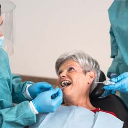 Woman seeing dentist
