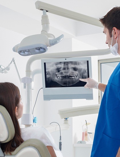 digital dental X ray on computer screen