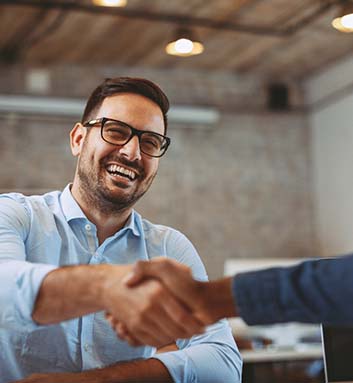 Man shaking hands with a dentist