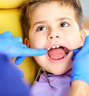 young boy at dental appointment
