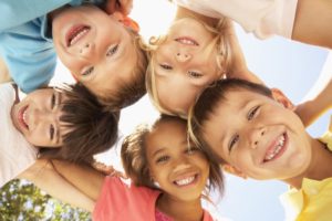 Smiling group of children.