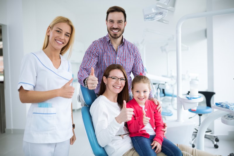 Family at dentist